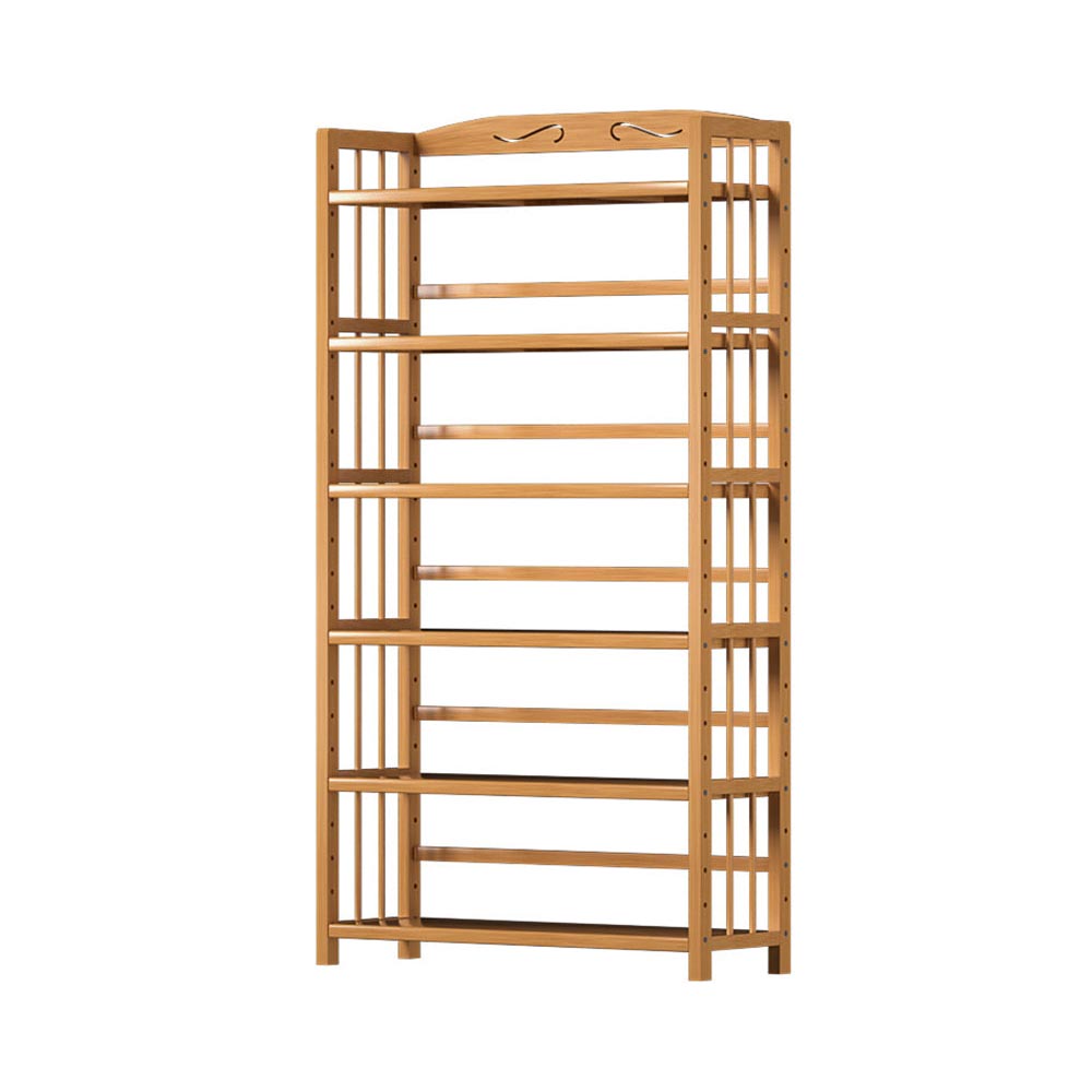 6 tier bamboo shelf full view