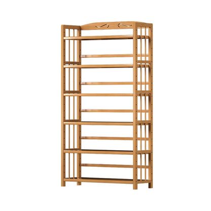 6 tier bamboo shelf full view
