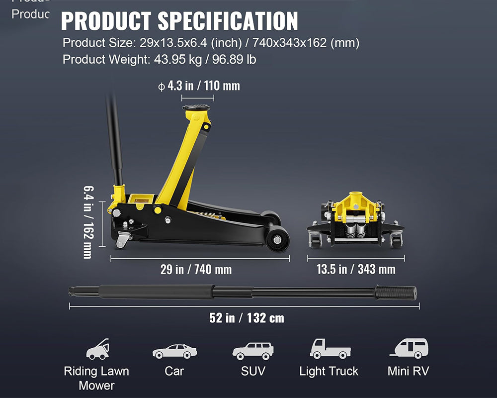 Low Profile Floor Jack 4 Ton