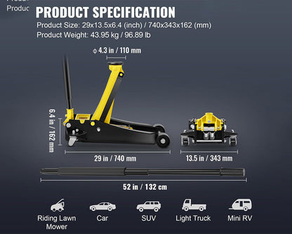 Low Profile Floor Jack 4 Ton