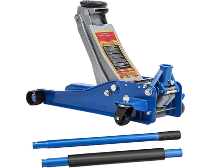 Swivel wheel trolley jack