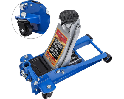 Blue hydraulic floor jack
