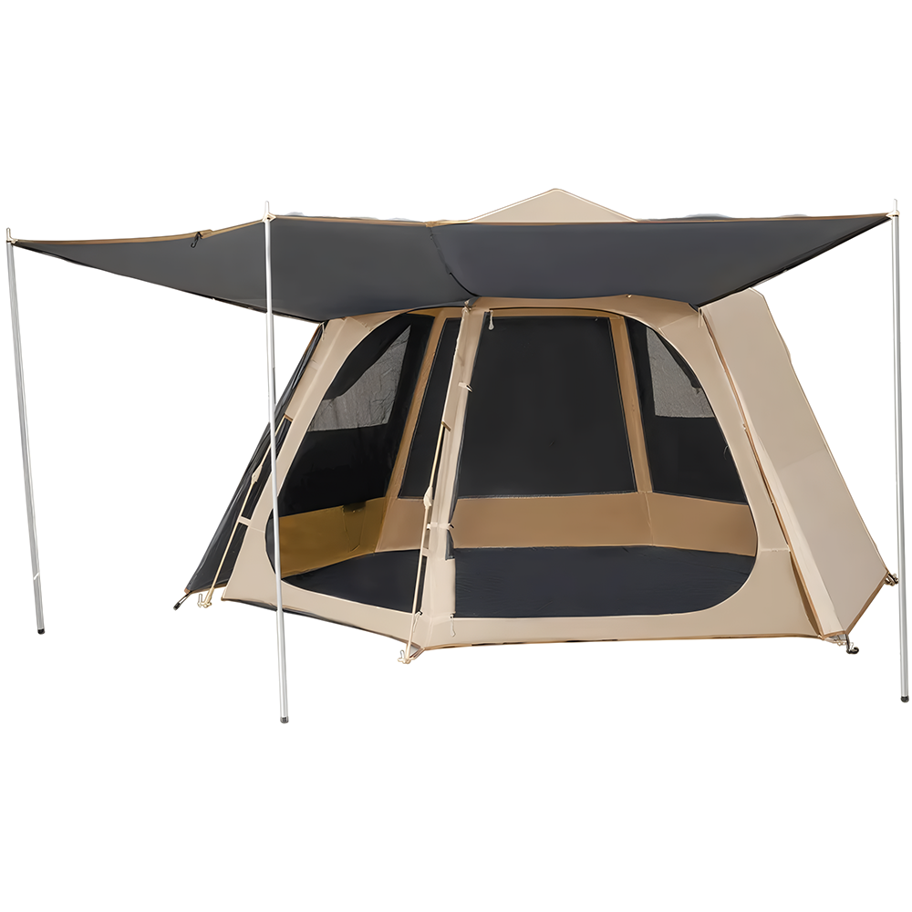 Camping tent fully set up