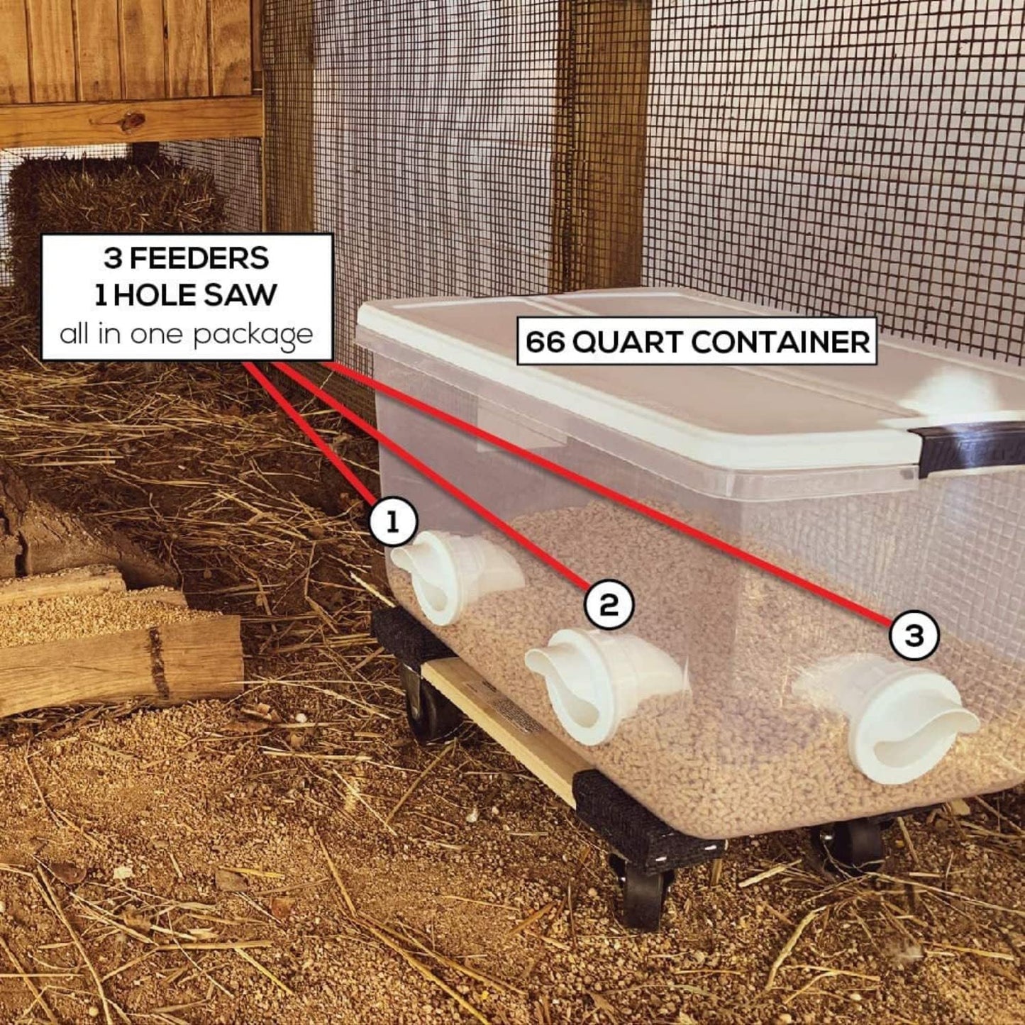 poultry feeder with bushings