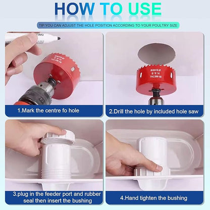 chicken feeder with sealing strips