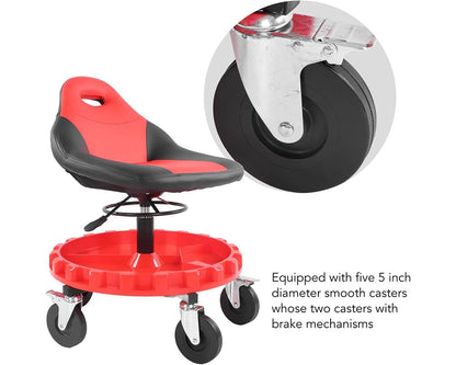 Rolling Workshop Seat With Adjustable Height