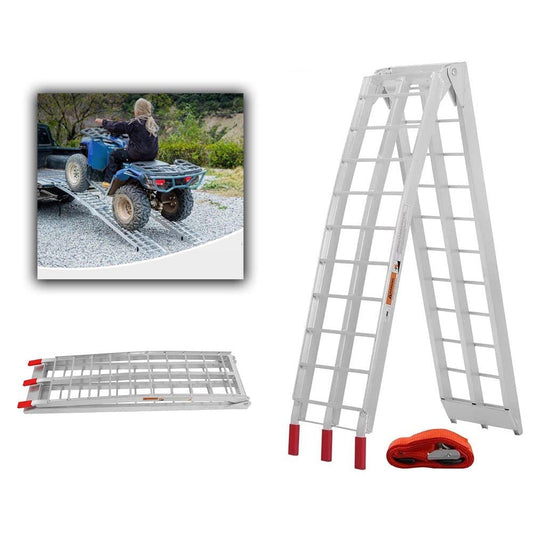 Aluminum Folding Ramp 340KG Loading Capacity Motorbike Loading Ramp 2260mm Long
