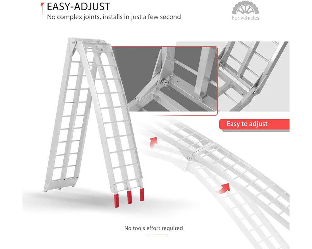 Aluminum Folding Ramp 340KG Loading Capacity Motorbike Loading Ramp 2260mm Long