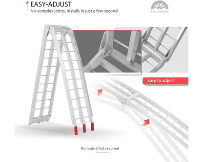 Aluminum Folding Ramp 340KG Loading Capacity Motorbike Loading Ramp 2260mm Long