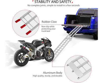 Aluminum Folding Ramp 340KG Loading Capacity Motorbike Loading Ramp 2260mm Long