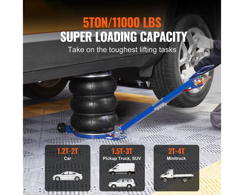 air jack lifting height range
