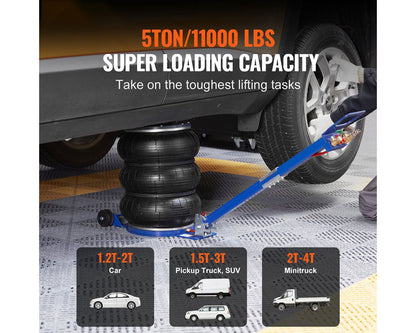 air jack lifting height range