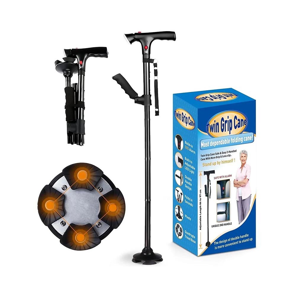 Double handle walking stick