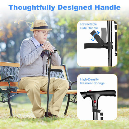 Adjustable height walking cane