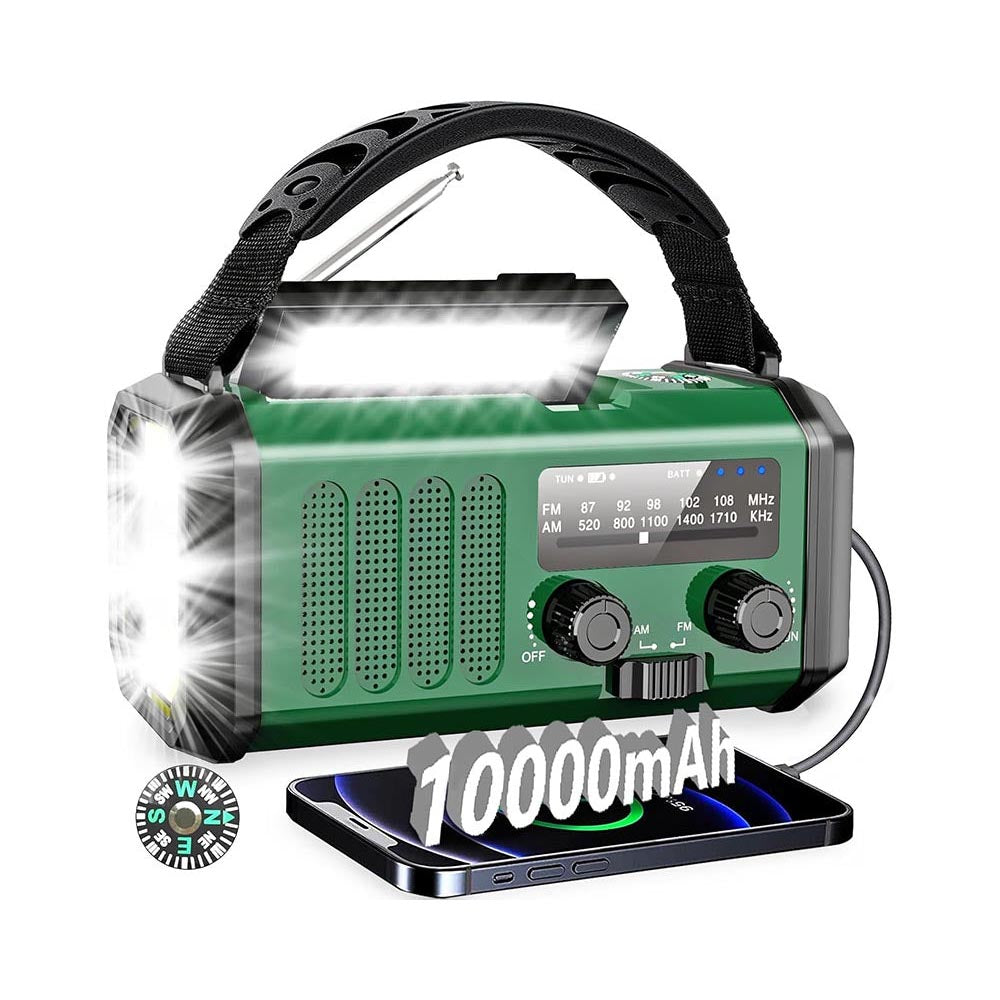 Emergency crank radio portable