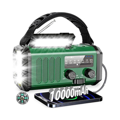 Emergency crank radio portable