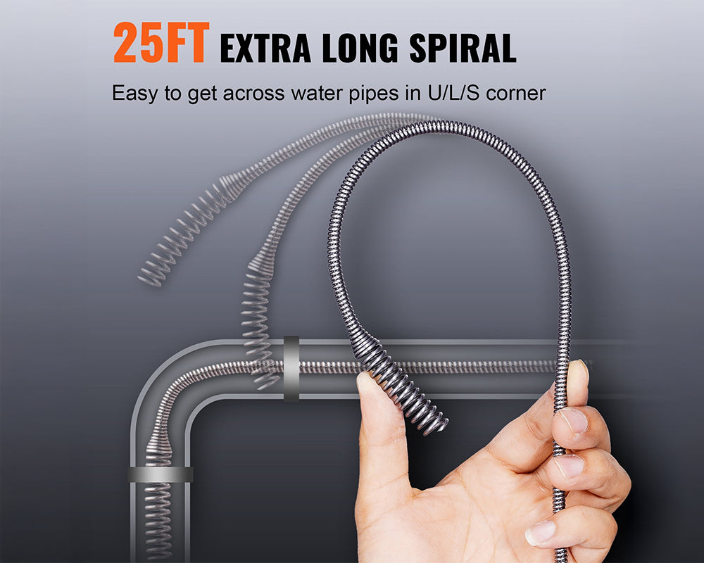 Plumbing Snake Drain Auger Sink Clog Remover Cleaner