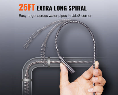 Plumbing Snake Drain Auger Sink Clog Remover Cleaner