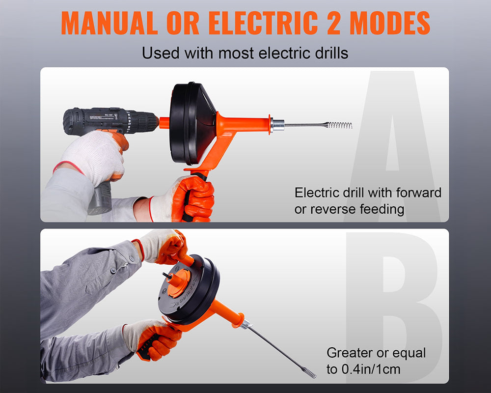 Plumbing Snake Drain Auger Sink Clog Remover Cleaner