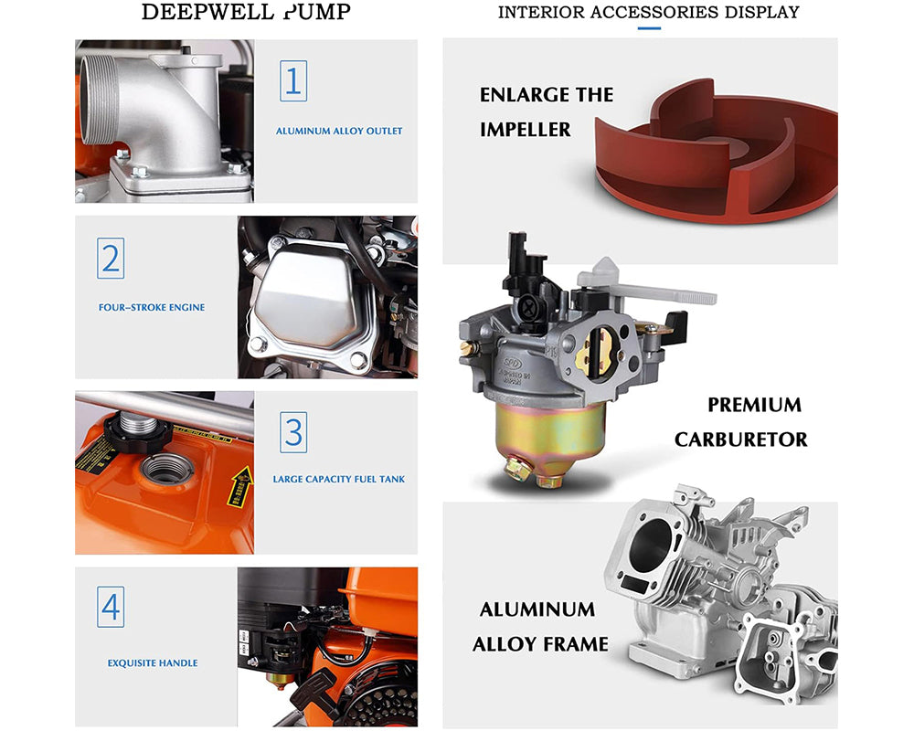 4inch Water pump 8.5HP Gasoline Pump Engine