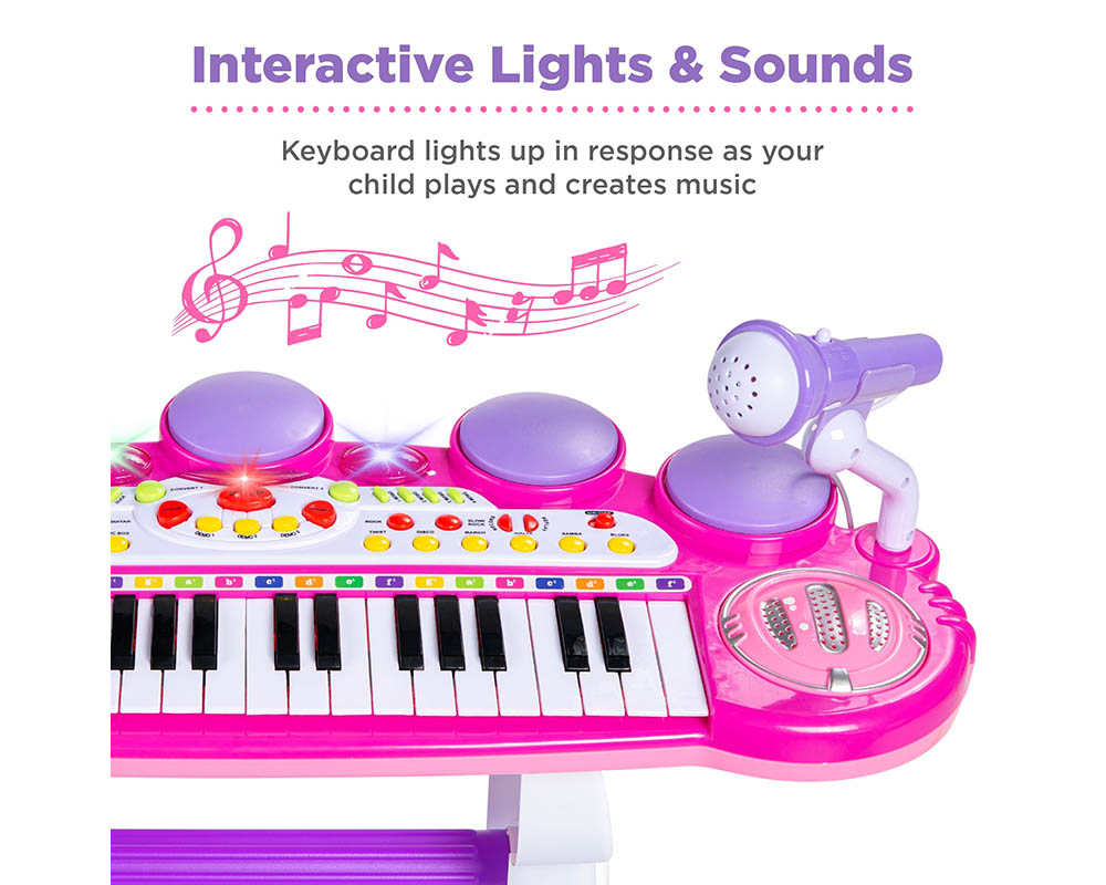 Child friendly piano with microphone