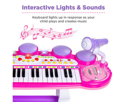 Child friendly piano with microphone