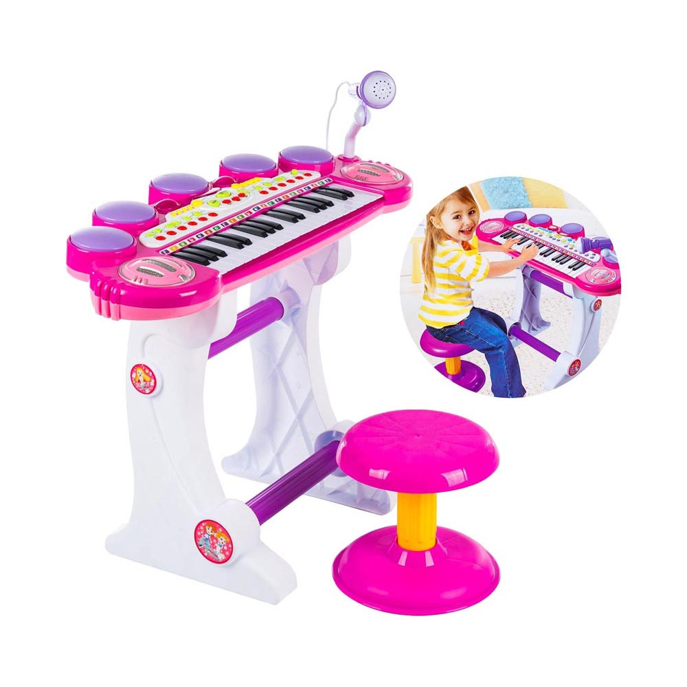 Pink kids electronic piano keyboard