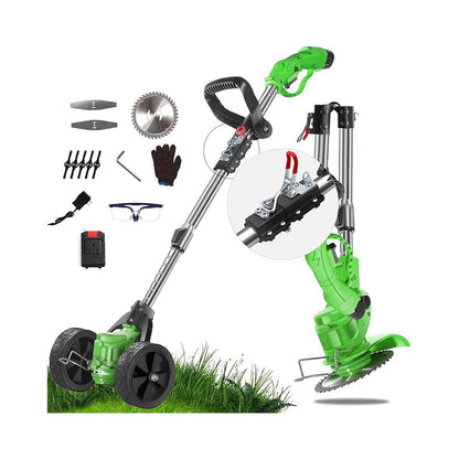 Foldable 21V Cordless Strimmer – Electric Lawn Trimmer with Adjustable Telescopic Pole