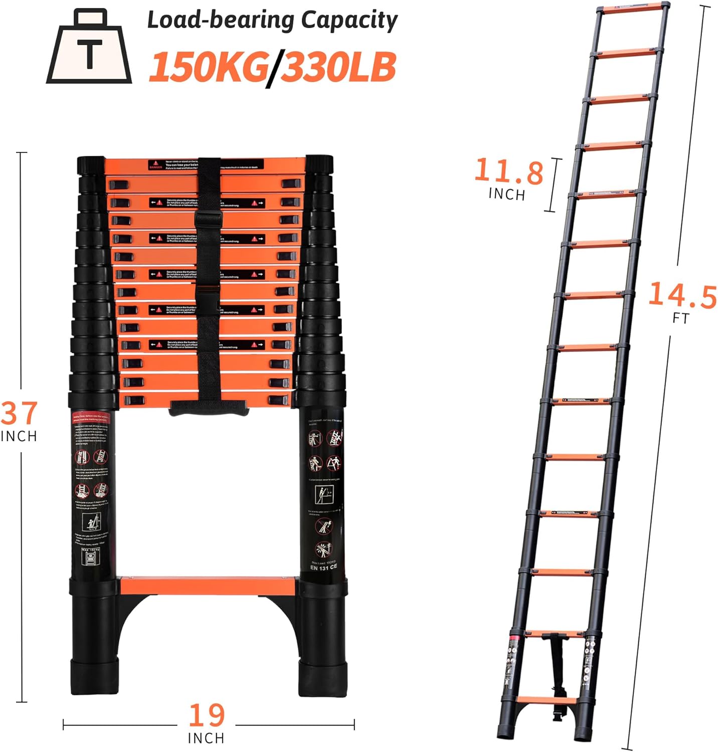 Telescopic Ladder 4.4m Aluminium Telescoping