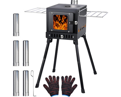 Wood stove with removable ash box