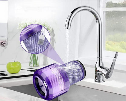 Dyson V12 filter capturing dust