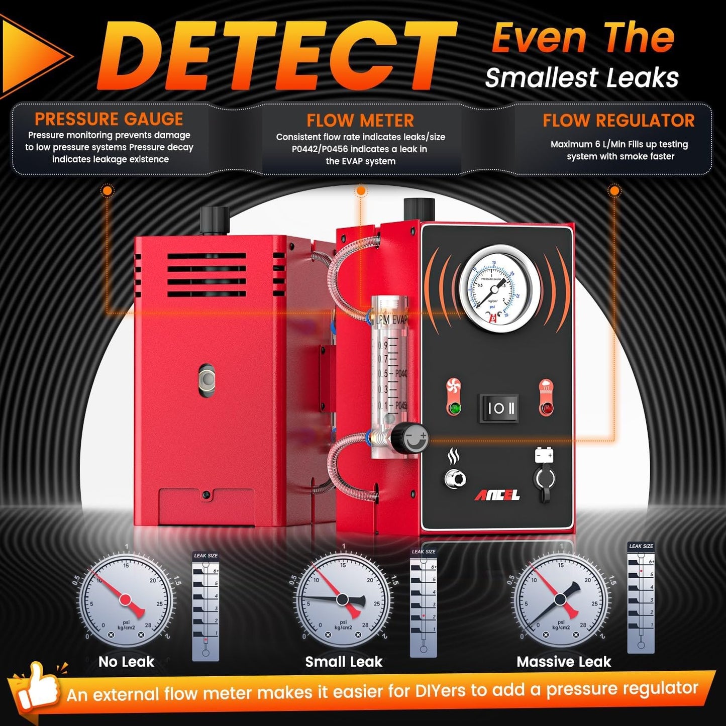 Pressure gauge for leaks