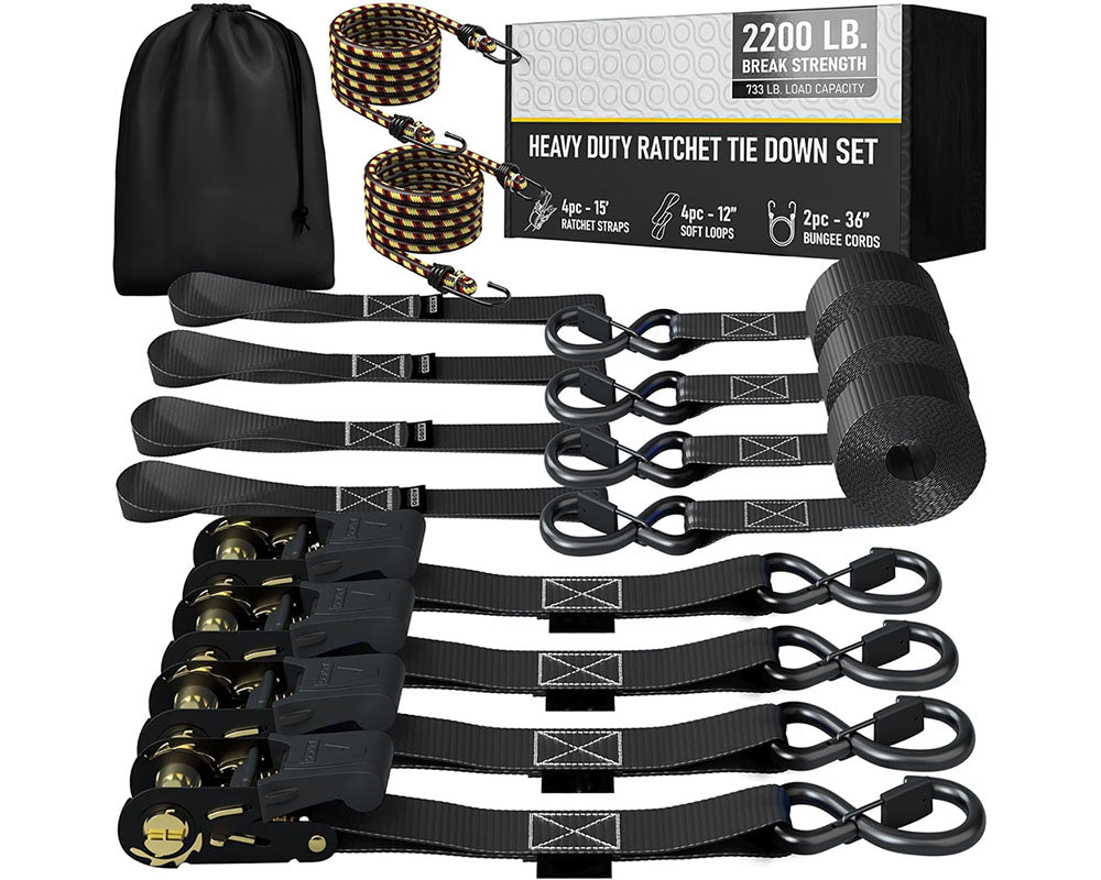 Straps for securing motorcycles