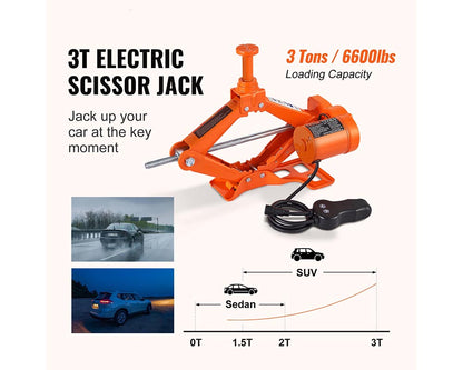 Electric Car Jack 3 Ton, 12V