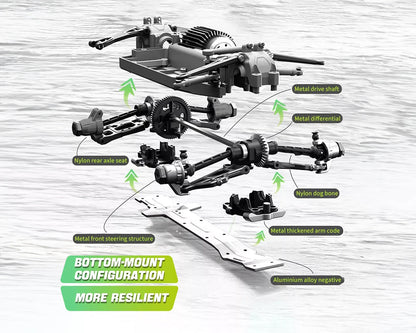 RC Car 4WD Monster Truck Off-Road Vehicle Remote Control Crawler