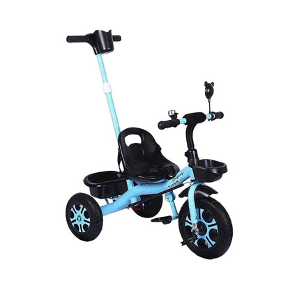 Blue kids trike full view