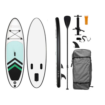 Blue white inflatable paddle board