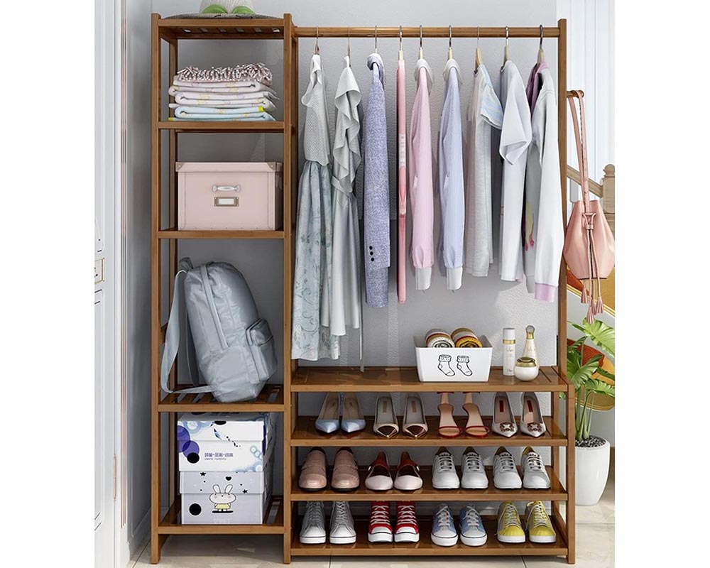 Bamboo Wardrobe Clothes Rack