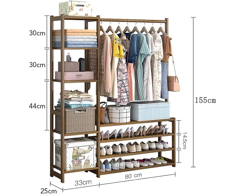 Bamboo Wardrobe Clothes Rack