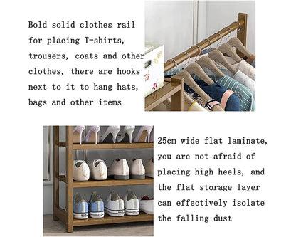 Bamboo Wardrobe Clothes Rack