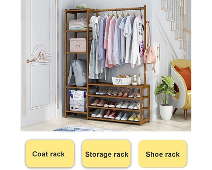 Bamboo Wardrobe Clothes Rack