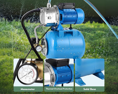 1.6HP Pressure Tank Booster Pump