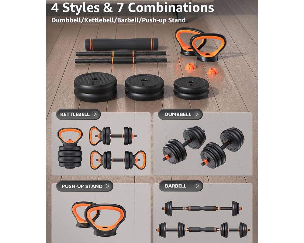Adjustable Dumbbells 6 In 1 20 Kg