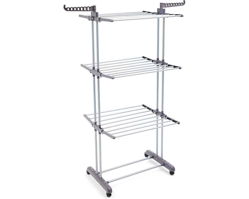 Folded clothes drying rack
