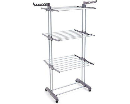 Folded clothes drying rack