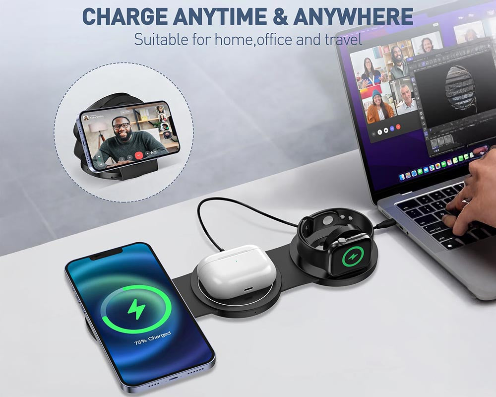 3-in-1 Wireless Charging Pad for Apple Devices Compitable