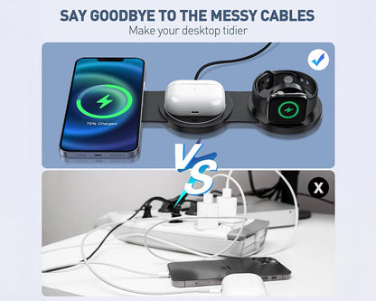 3-in-1 Wireless Charging Pad for Apple Devices Compitable