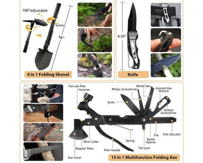 Close up of survival kit tools