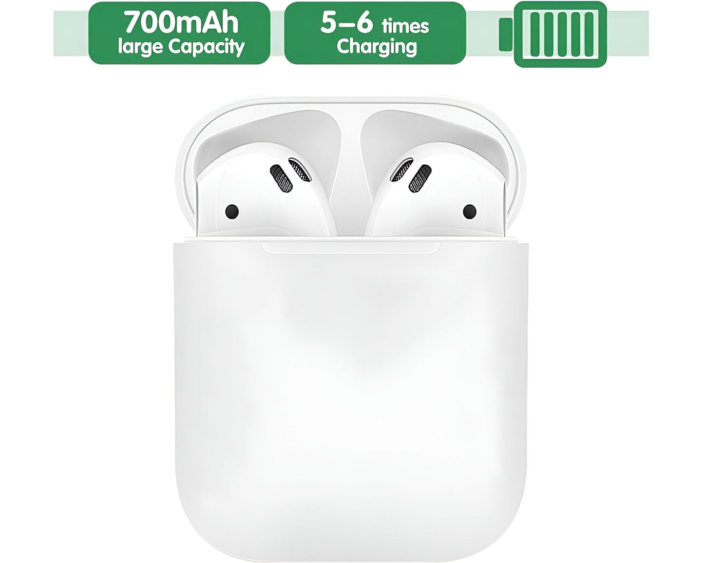 Replacement Wireless Charging Case for AirPods 1 & 2 – 700mAh Qi
