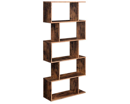 wooden bookshelf side view
